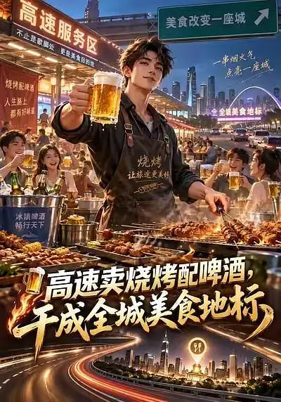 高速卖烧烤配啤酒干成全城美食地标封面图